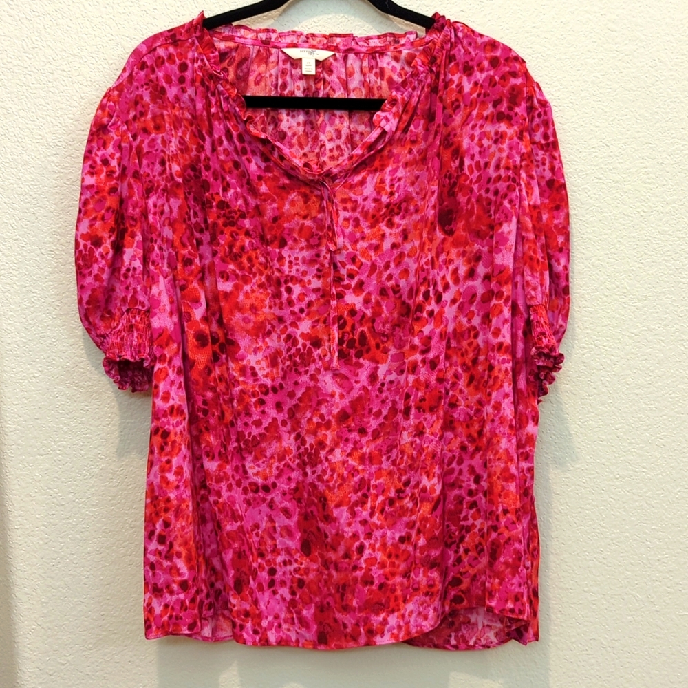 Women's Puff Sleeve Peasant Blouse 0X